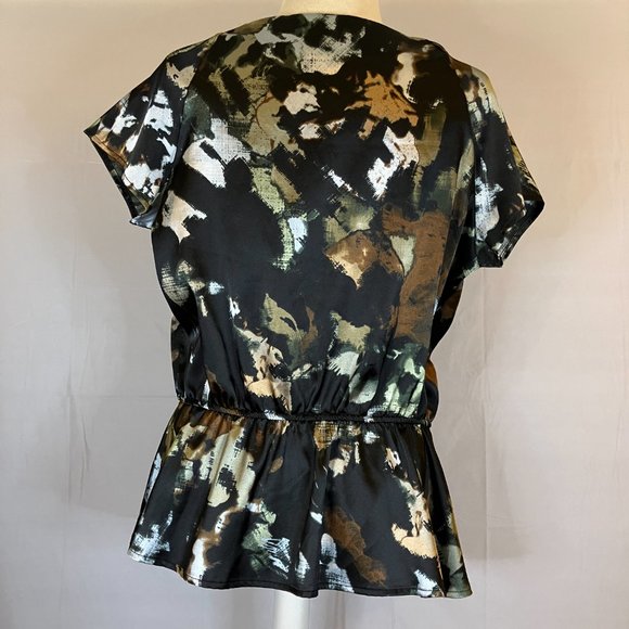 Pleione Womens Satin Peplum Blouse Size XL - Picture 6 of 13